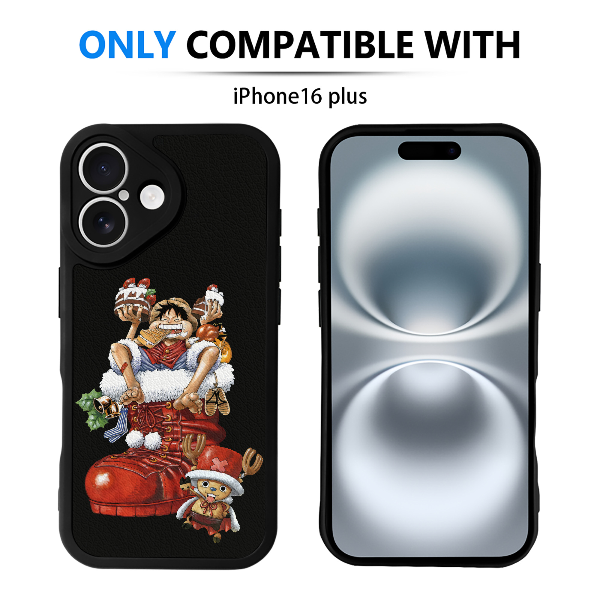 （画像用） ワンピース モンキー・D・ルフィ ONE PIECE Monkey D. Luffy 【iPhone 16シリーズ対応】シリコンスマホケース（レザー調） 材質：シリコン